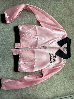 Pink Ladies Satin Bomber Jacket
